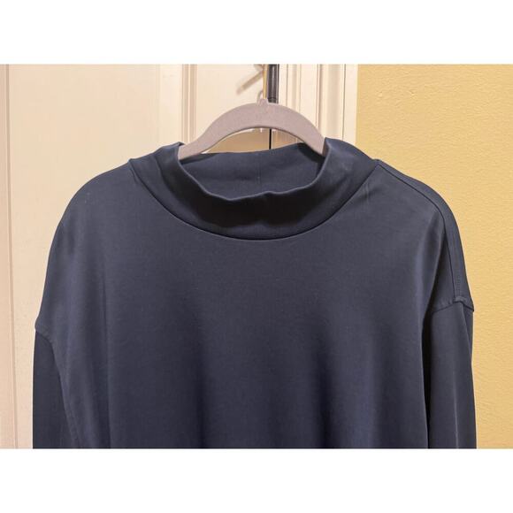 Lands' End Men's Super T Cotton Mock Turtleneck Blue Long Sleeve Shirt 3XL/T - Picture 3 of 9